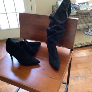 Black soft faux suede boots size 7 1/2
